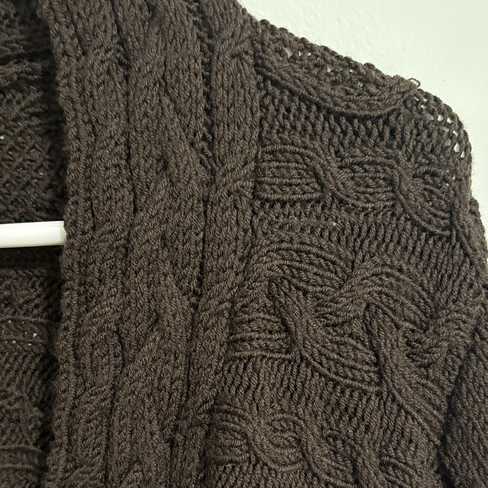 Lafayette 148 New York Dark Brown Wool Cardigan - Picture 4 of 7